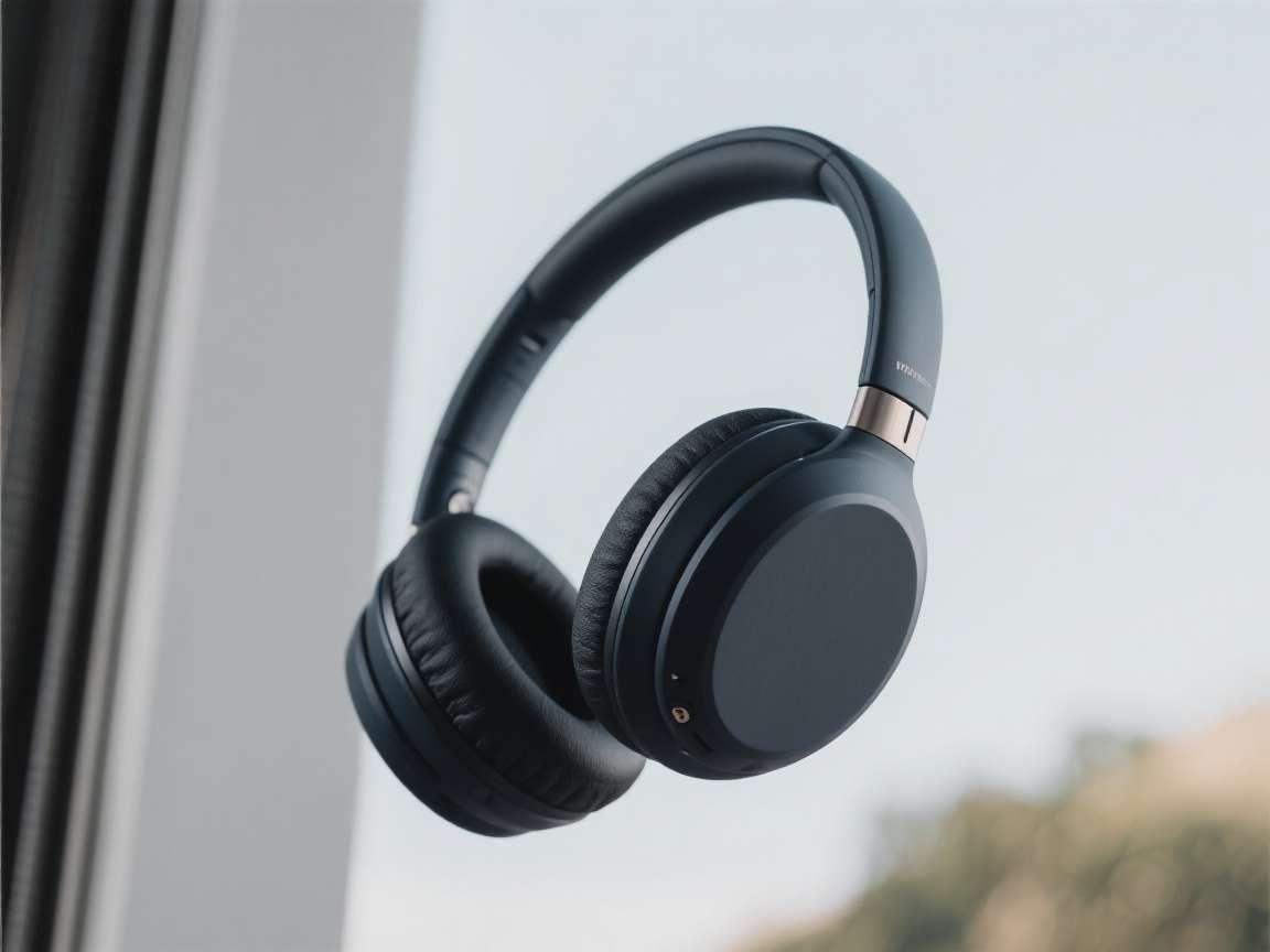 Wireless noise-cancelling headphones in black