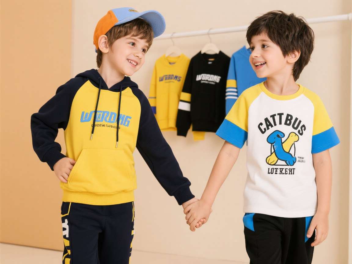 Casual wear for kids including t-shirts and jeans