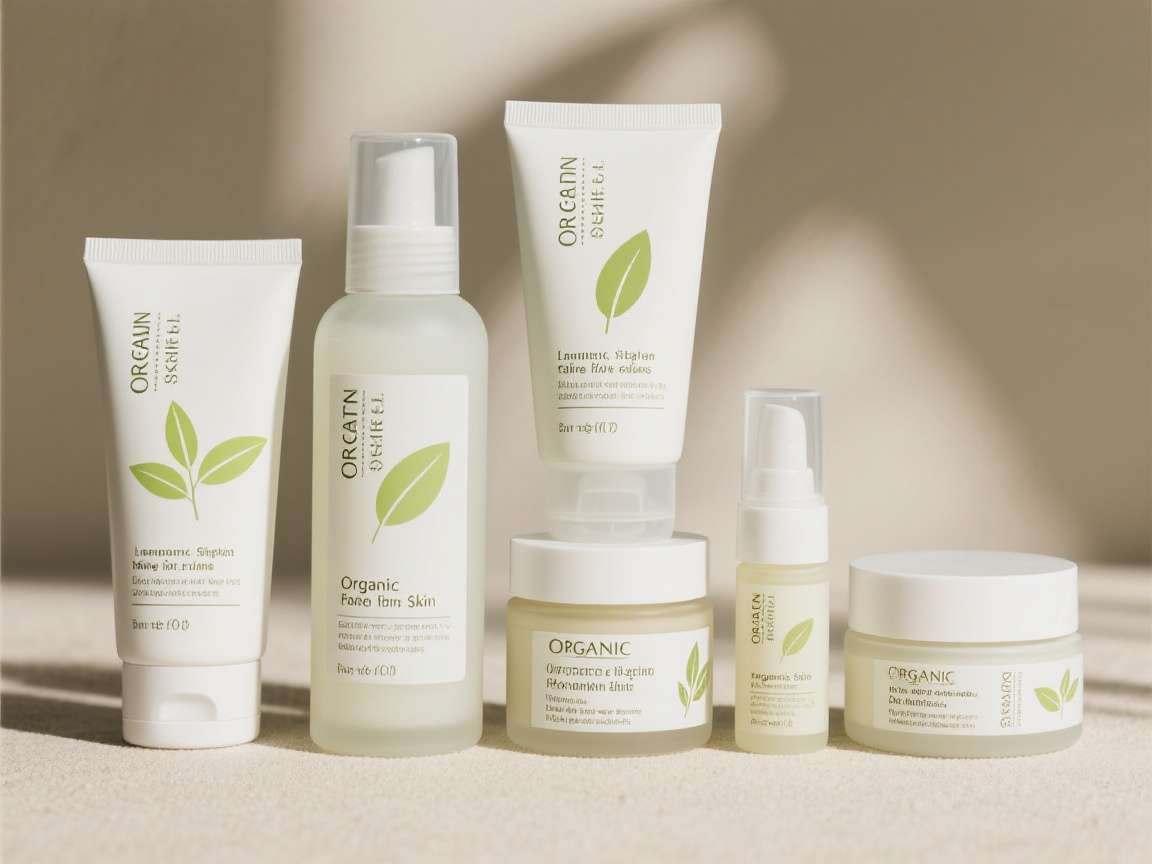 Organic skincare gift set with multiple products
