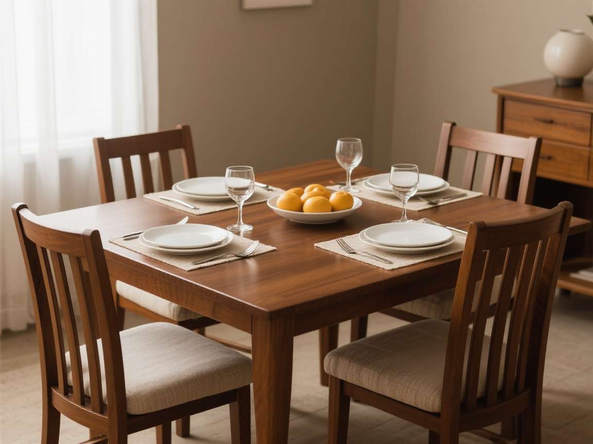 Elegant dining table set with 6 chairs