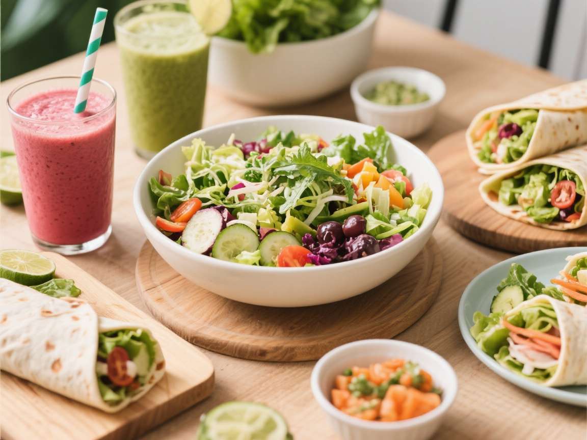 Salads and healthy bowls at Fresh & Green cafe