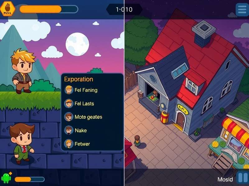 Dynamic Environments in Pixel Town Fortune Hunter Pixel Town Fortune Hunter dynamic environment showing day and night cycles