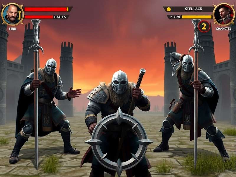 Steel Mace Warlord Combat Scene Steel Mace Warlord gameplay screenshot showing warrior combat