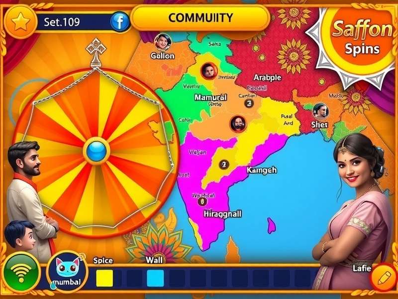 Saffron Spin Cycle Regional Progression Map Saffron Spin Cycle level progression map showing different Indian regions