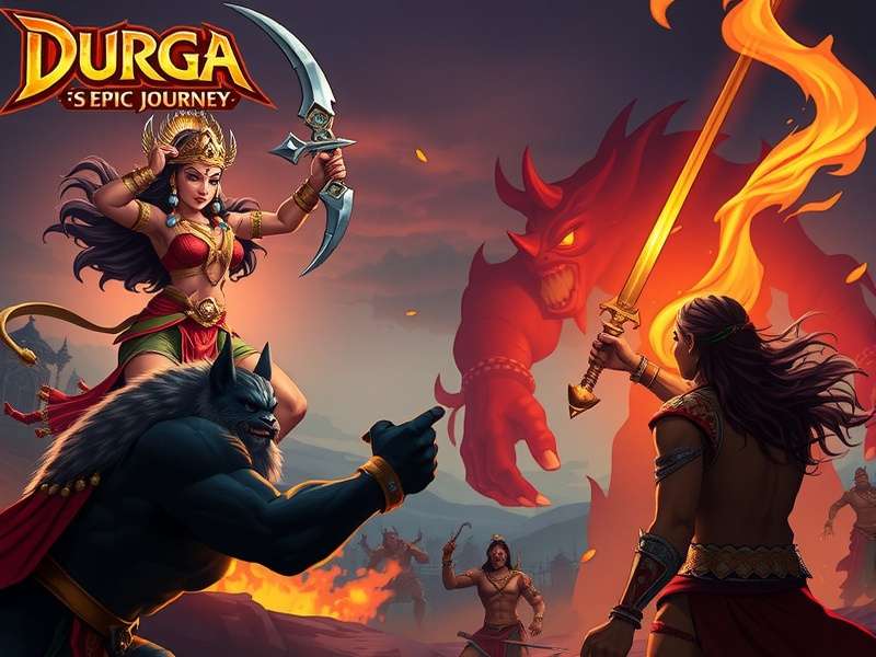 Divine Arsenal Acquisition Story moment showing Durga receiving divine weapons from gods