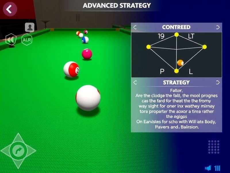 Real Billiards 3D Advanced Strategies Advanced strategy illustration for Real Billiards 3D
