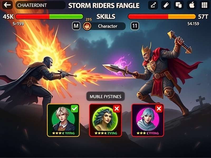 Storm Riders King Character Roster Storm Riders King character selection screen