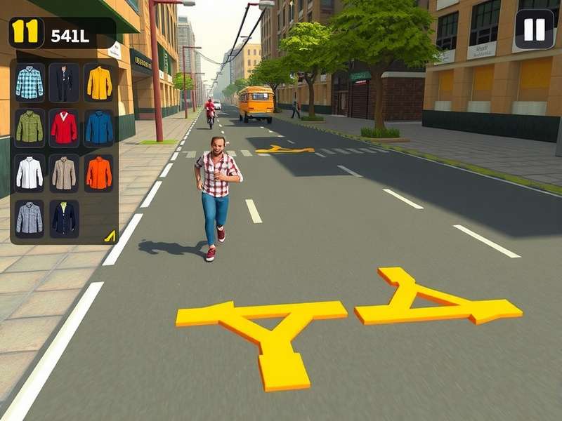 Character Customization in Package Runner Package Runner character customization screen with various outfits