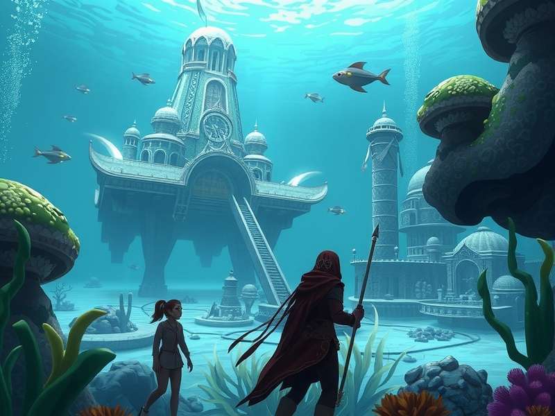 Story scene from Coral Chronicles depicting underwater city