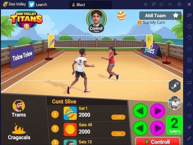 Game Control Interface Desi Volley Titans control scheme illustration