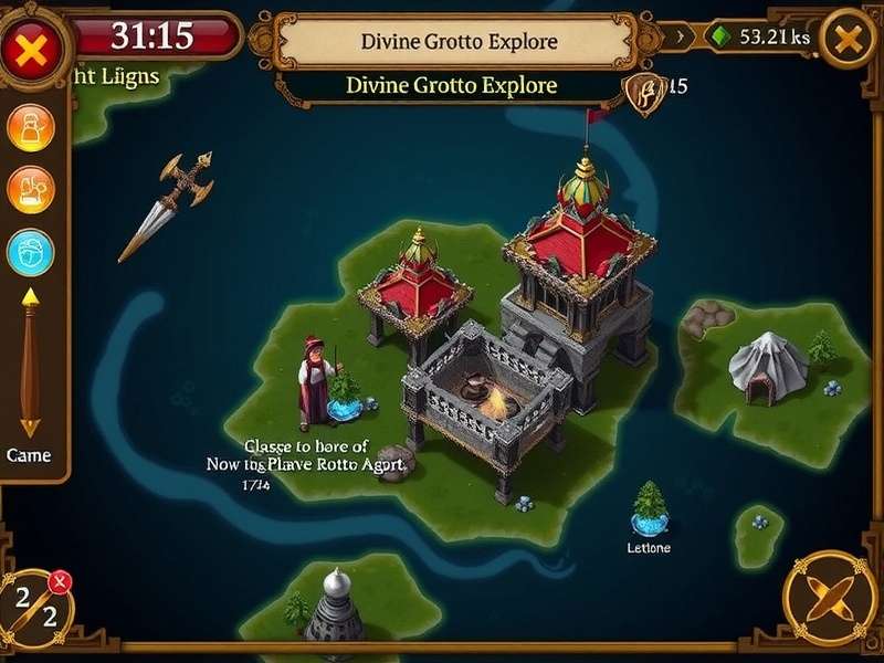 Divine Grotto Explore Main Screen Divine Grotto Explore Game Interface