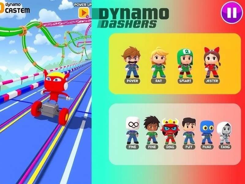 Dynamo Dashers Power-ups and Characters Dynamo Dashers power-ups and character selection screen