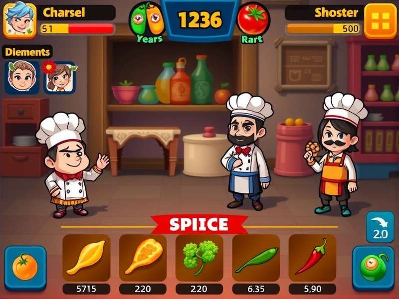 Curry Clash Character Selection Curry Clash character lineup showing diverse chefs