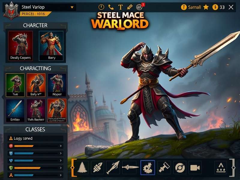 Character Customization in Steel Mace Warlord Steel Mace Warlord character customization interface