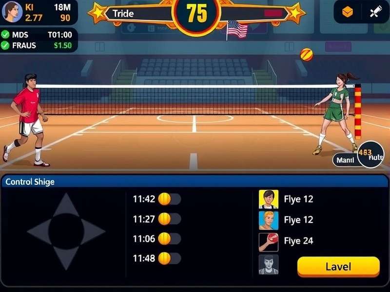 Desi Volley Titans Gameplay Desi Volley Titans gameplay screenshot showing volleyball action
