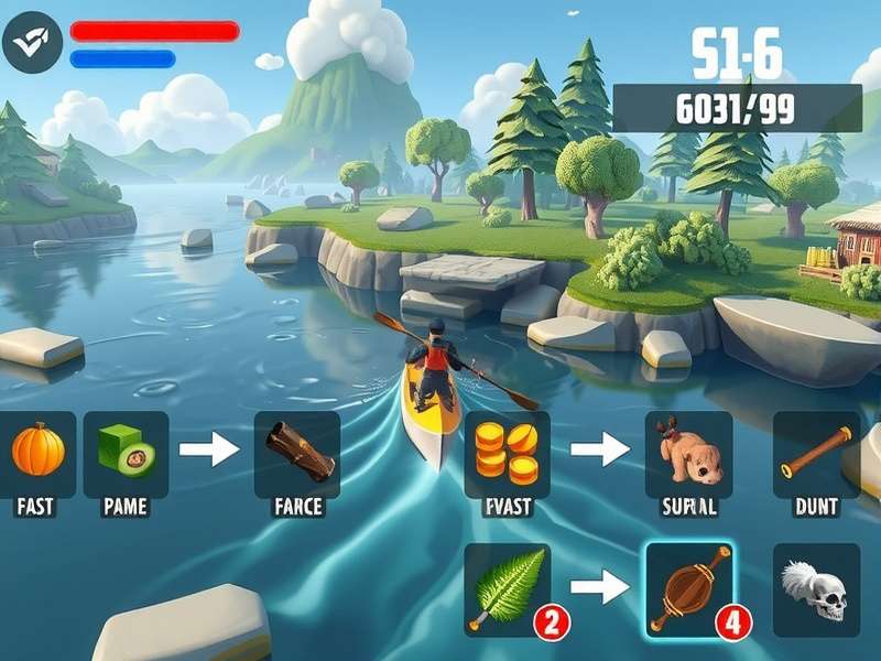 Resource Collection in River Adventure Legend River Adventure Legend resource collection interface