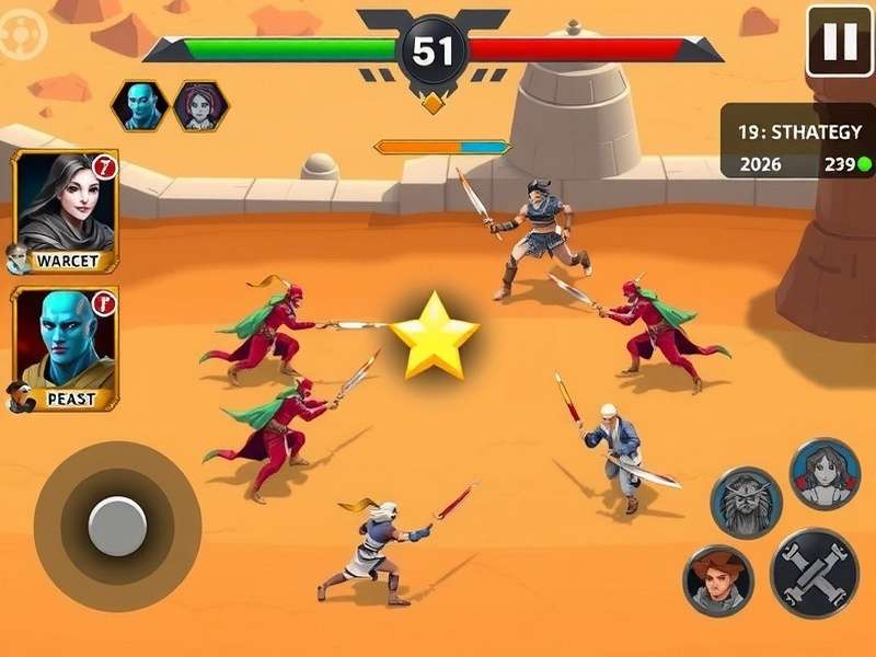 Desert Fury Duelists - Intense Desert Combat Desert Fury Duelists gameplay screenshot showing intense desert combat