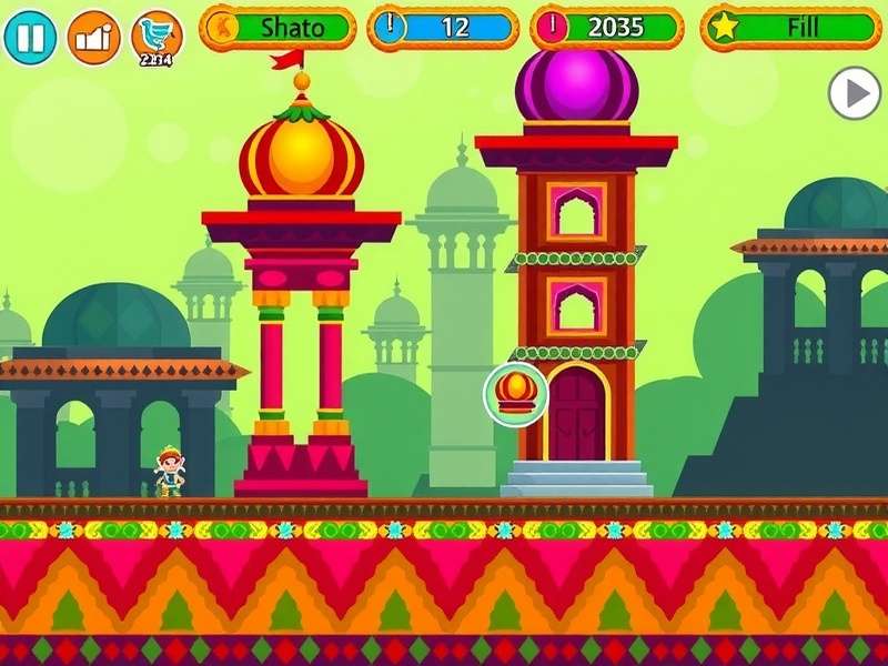Indian Architectural Themes in Geometry Dash India Geometry Dash India feature showcase with Indian architectural elements