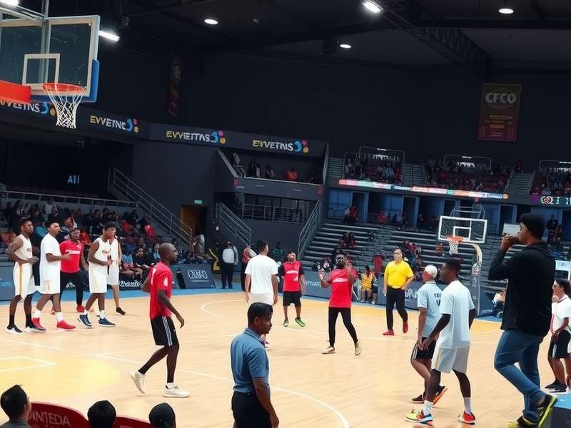 Tamil Nadu Dunk Dominator Championship Arena Tamil Nadu Dunk Dominator competition arena with players and spectators