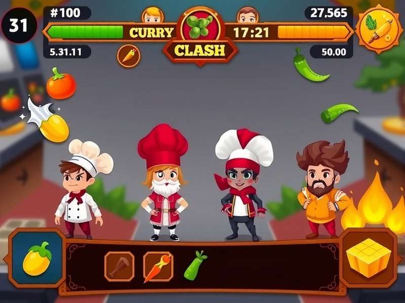 Curry Clash Character Selection Screen Curry Clash gameplay screenshot showing character selection