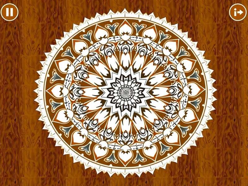 Digital Mandala Puzzle App Modern digital adaptation of Mandala Puzzle on tablet