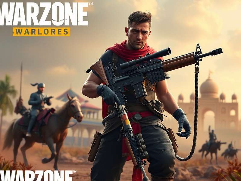 Warzone Warlord Battle Royale Action Warzone Warlord gameplay showing character in Indian landscape