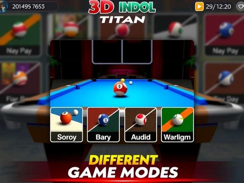 3D India Pool Titan Features 3D India Pool Titan features showcase with different game modes