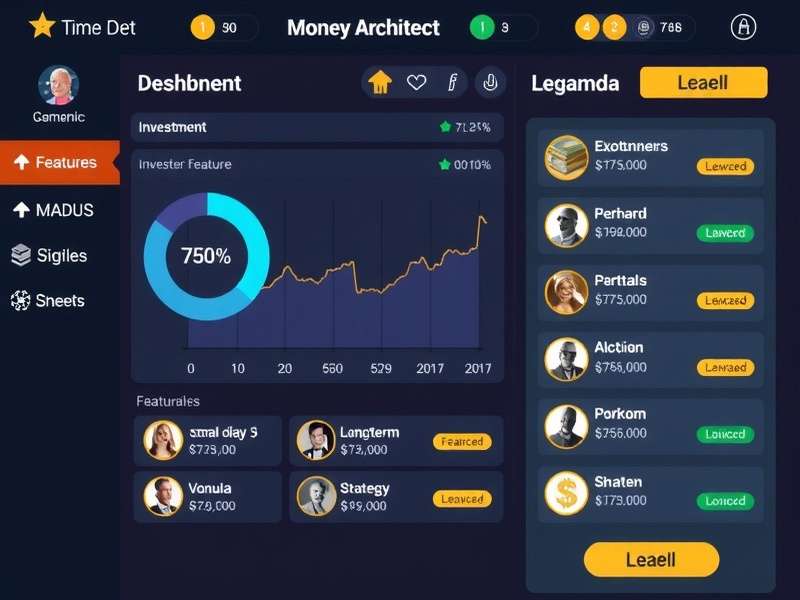 Money Architect Supreme Game Interface Money Architect Supreme gameplay interface showing investment dashboard