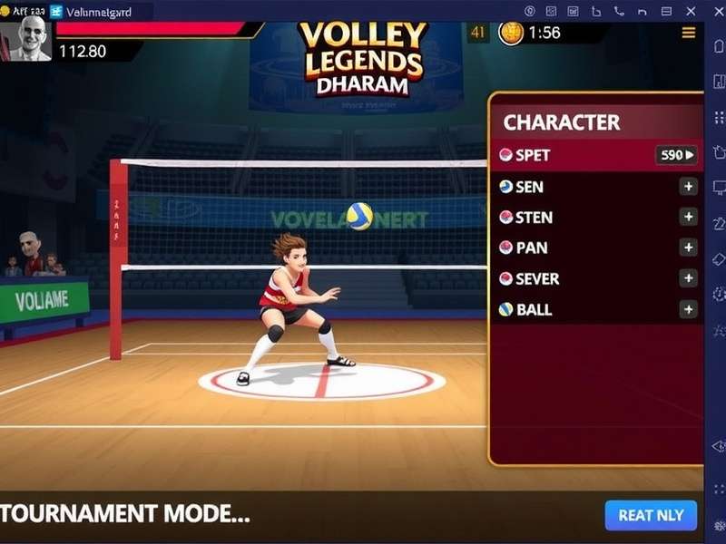 Volley Legends Dharam gameplay screenshot showing character action