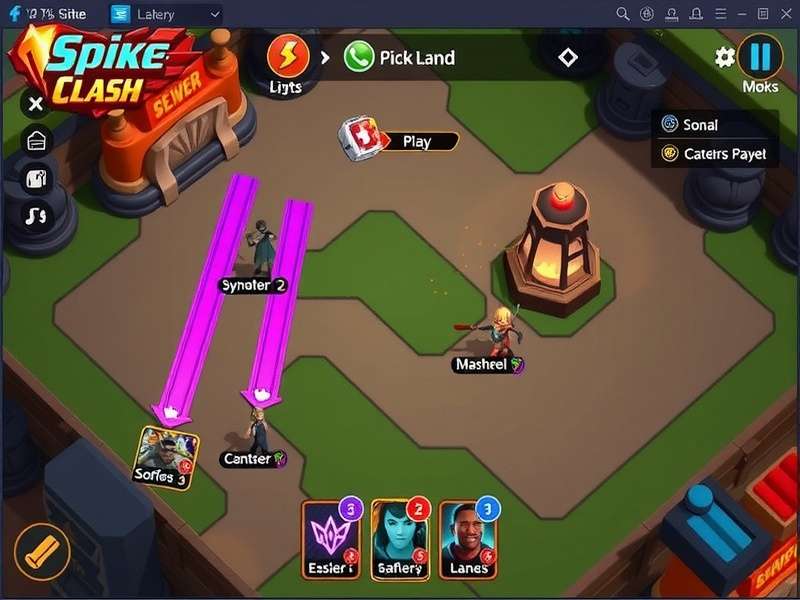 Spike Clash Legends Battle Map Spike Clash Legends map layout showing lanes and objectives