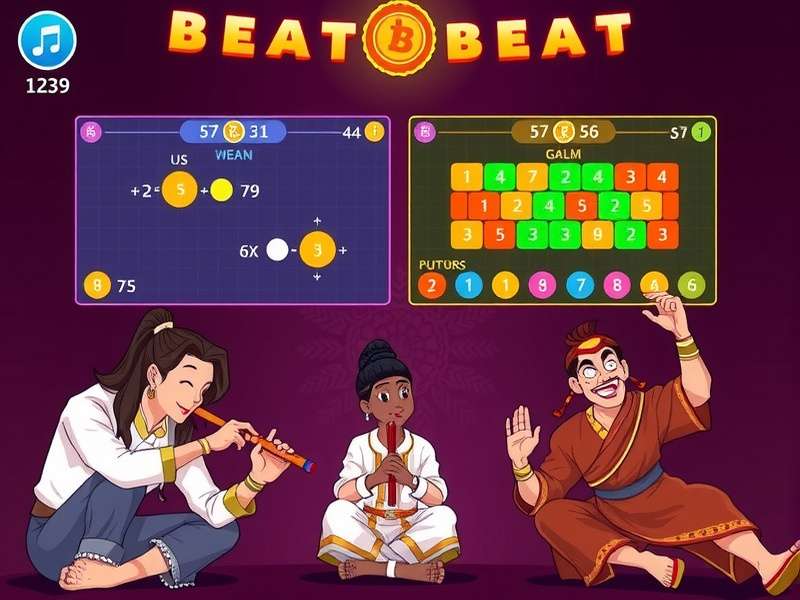 Bansuri Beat Baron gameplay mechanics showing note patterns and scoring system