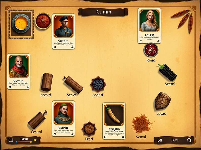 Traditional Indian Card Game Setup Cumin Spice Ace India gameplay illustration