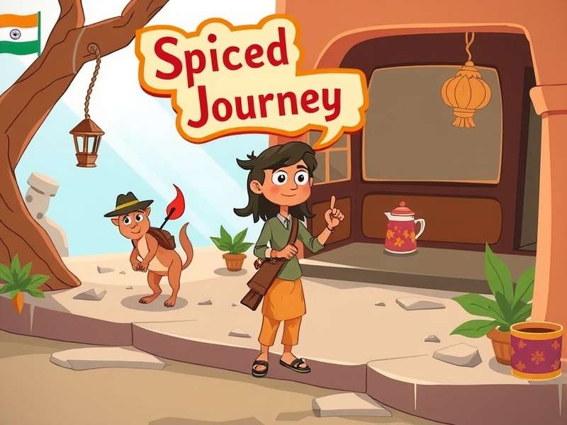 Spiced Chai Journey - Market Scene Spiced Chai Journey gameplay showing character in Indian market