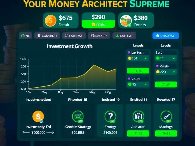 Game Progression System Money Architect Supreme progression system showing unlocked features at different levels