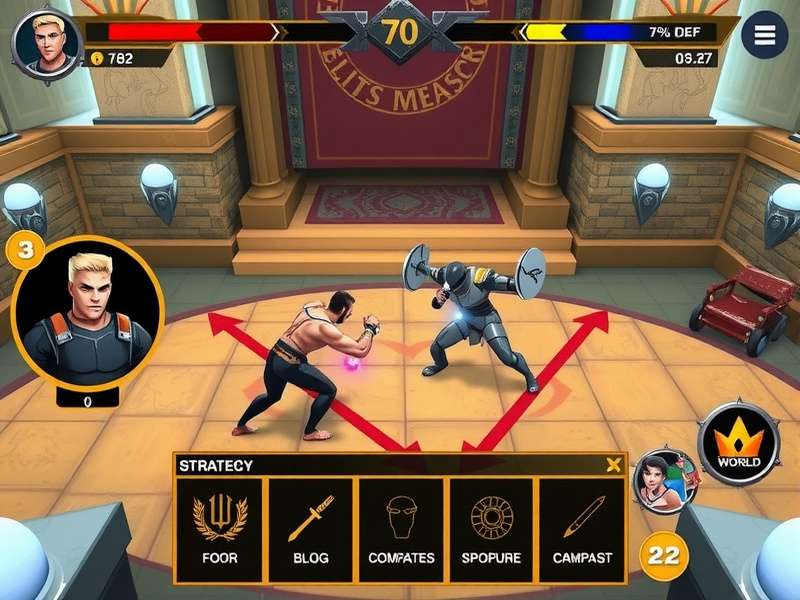 Elite Slam Gladiator intense combat moment Elite Slam Gladiator gameplay screenshot showing character combat