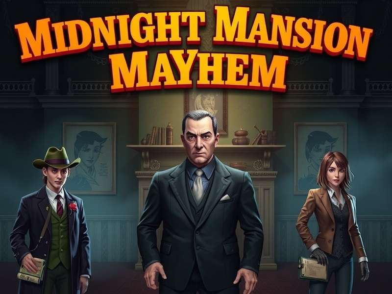 Midnight Mansion Mayhem Game Environment Midnight Mansion Mayhem game screenshot showing mysterious mansion interior