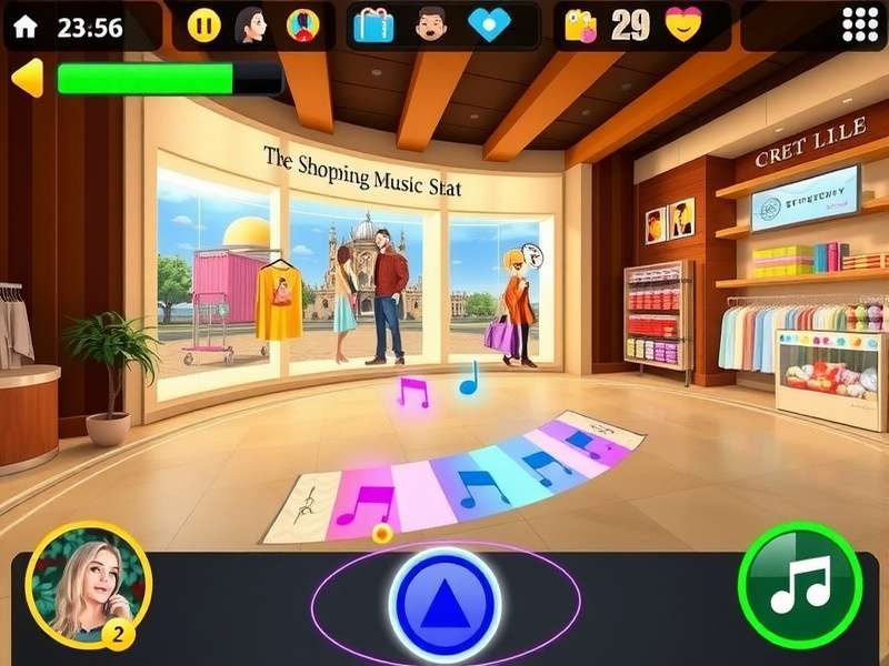 Shopping Sovereign Music Mania Game Interface Shopping Sovereign Music Mania gameplay interface showing shopping and music elements