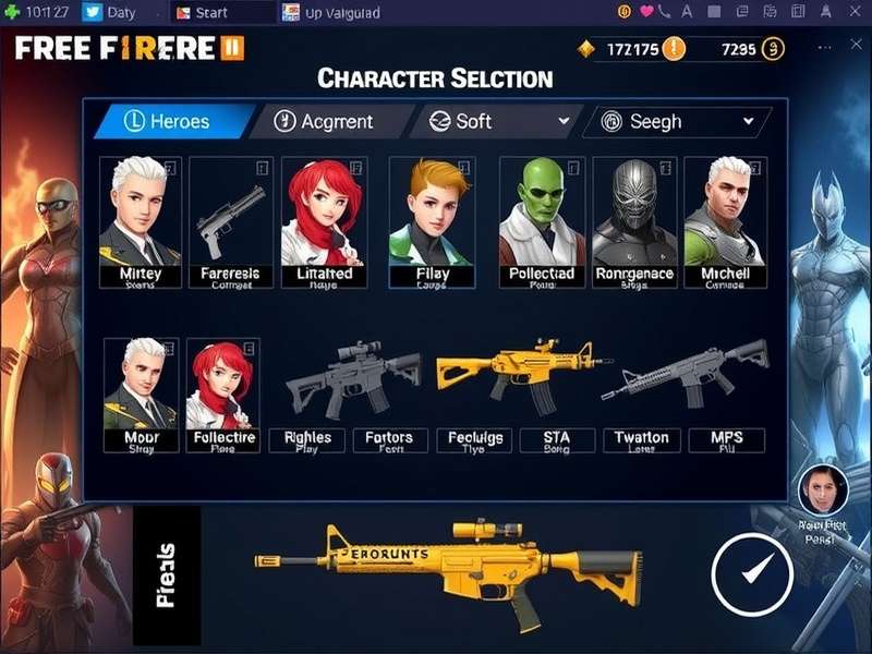 Free Fire Pro Vanguard Character Selection Screen Free Fire Pro Vanguard gameplay screenshot showing character selection