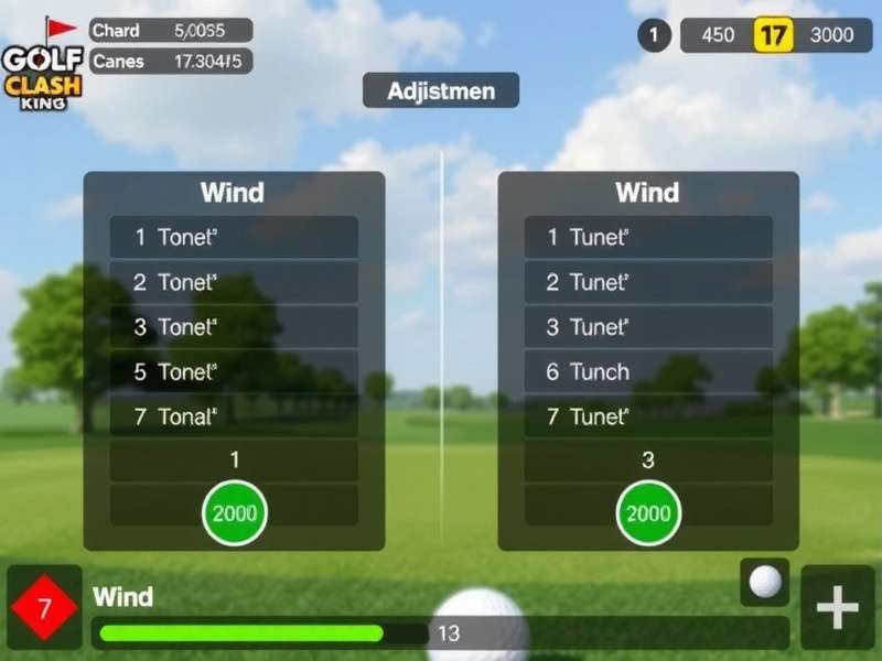 Wind Adjustment in Golf Clash King Golf Clash King wind adjustment interface