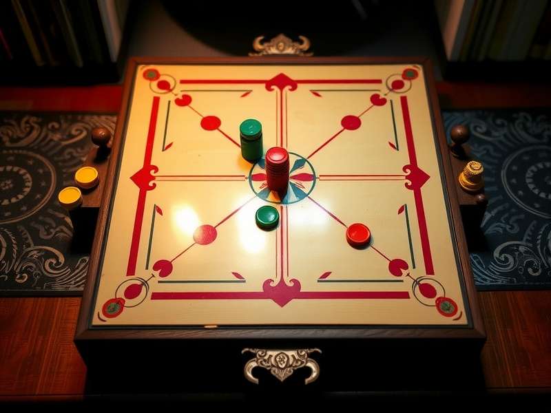 Carrom Warfront Veteran Game Board Carrom Warfront Veteran gameplay setup showing board and pieces