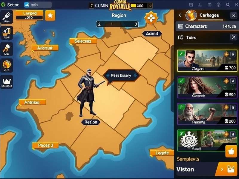 Cumin Royale Invincible Game Map Cumin Royale Invincible map showing different regions