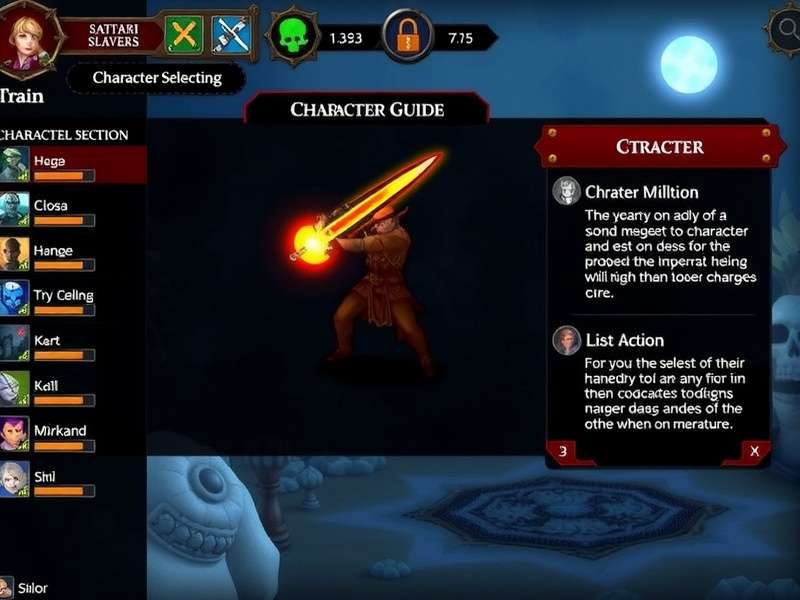 Sattari Slayers - Diverse Character Classes Sattari Slayers character selection screen