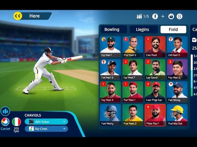 Indian Cricket Heroes Unite bowling interface with field placement options