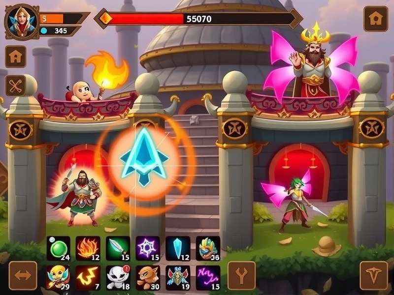 Sacred Shrine Guardian - Epic Temple Defense Battle Battle scene from Sacred Shrine Guardian showing guardians defending a temple