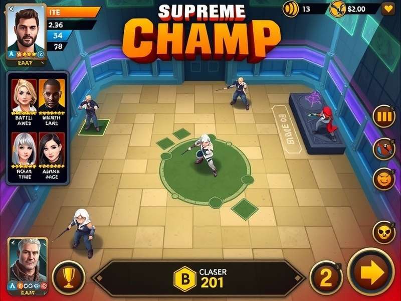 Supreme Battle Champ strategy map with tactical positions marked