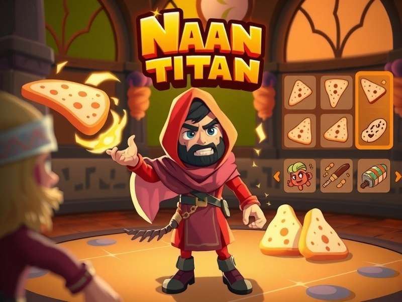 Naan Titan gameplay showcasing character with magical naan bread