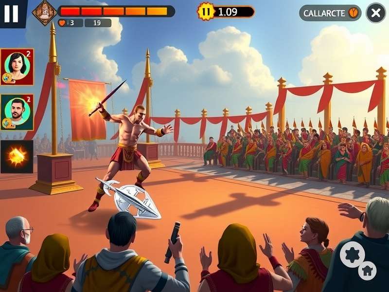 Assam Combat Gladiator gameplay screenshot showing character combat