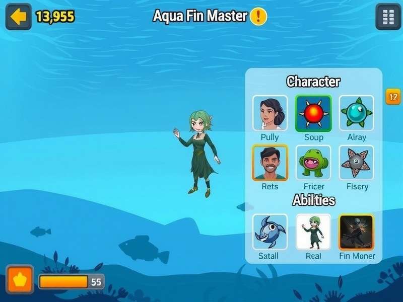 Aqua Fin Master Underwater Gameplay Aqua Fin Master gameplay screenshot showing underwater environment