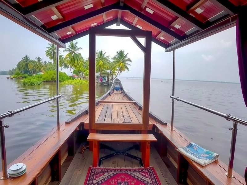 Luxury Houseboat Interior Houseboat interior during Kerala backwater expedition