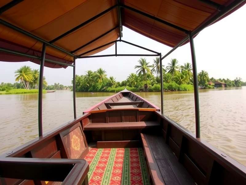 Traditional Kerala Houseboat Traditional Kerala houseboat on backwaters